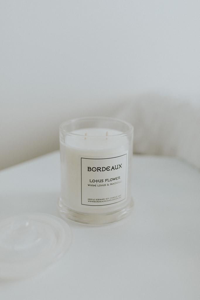 Bordeaux Lotus Flower Candle