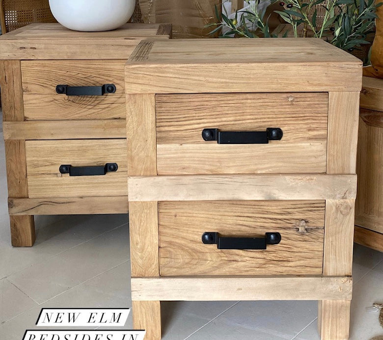 Recycled elm Bedside Table