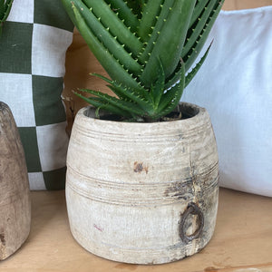 Antique timber Pot