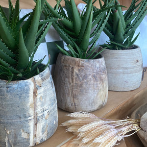 Antique timber Pot