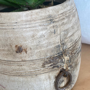 Antique timber Pot