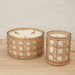 Rattan Small wrapped candle