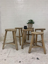 Load image into Gallery viewer, Round Reclaimed timber stool